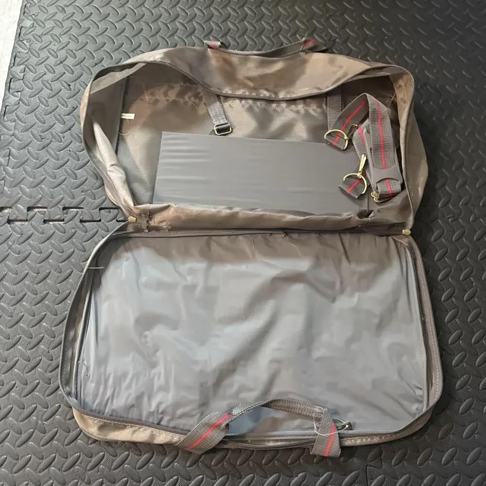 Vintage Chevrolet Corvette 2 Piece Luggage Travel Bag Set Gray Red Made Korea *